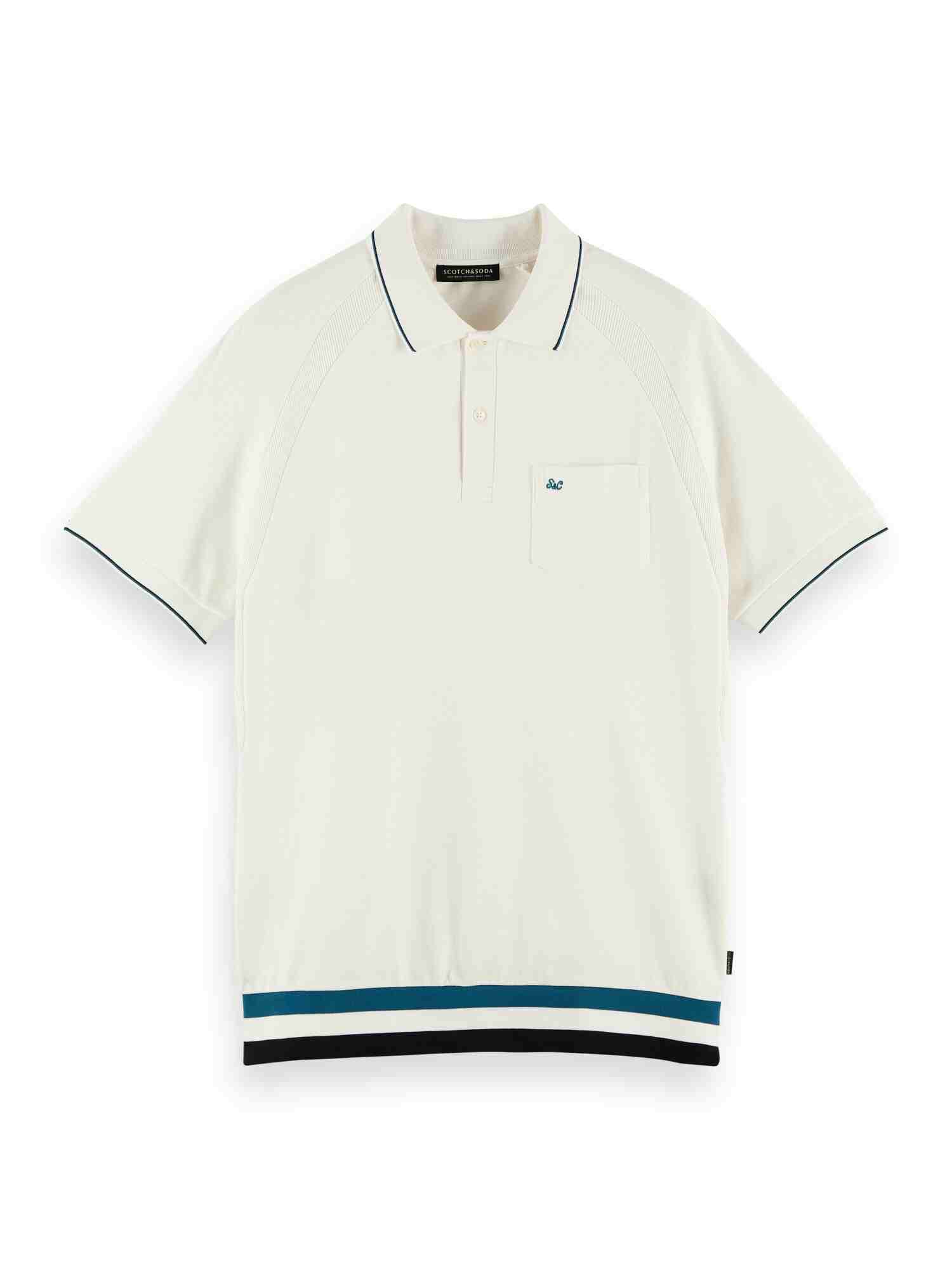 Structured cotton pique polo with contrast tipping