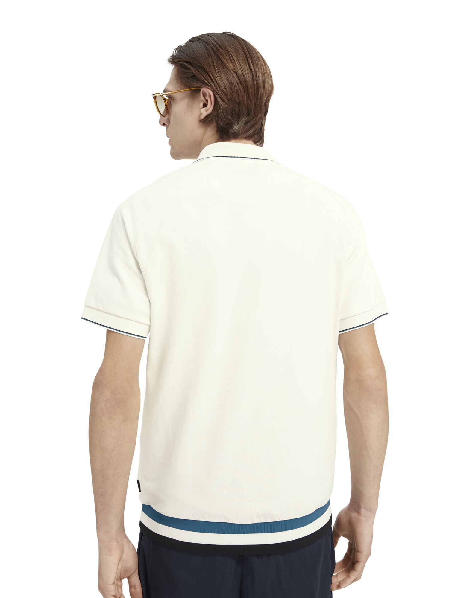 Structured cotton pique polo with contrast tipping