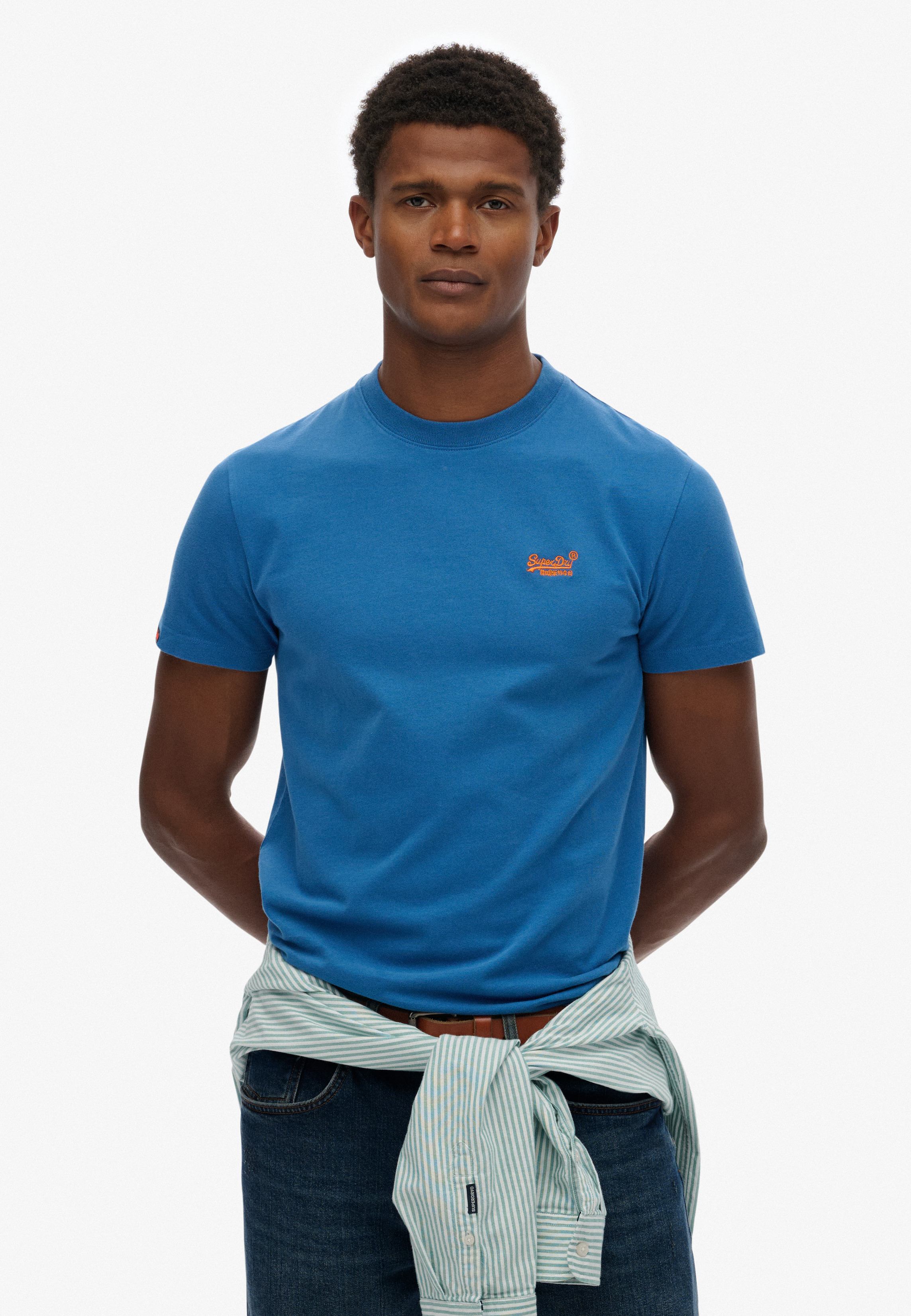 Superdry Essential Logo EMB T-Shirt Uomo - Verde Menta Chiaro, Taglie Forti 2XL E 3XL - 4