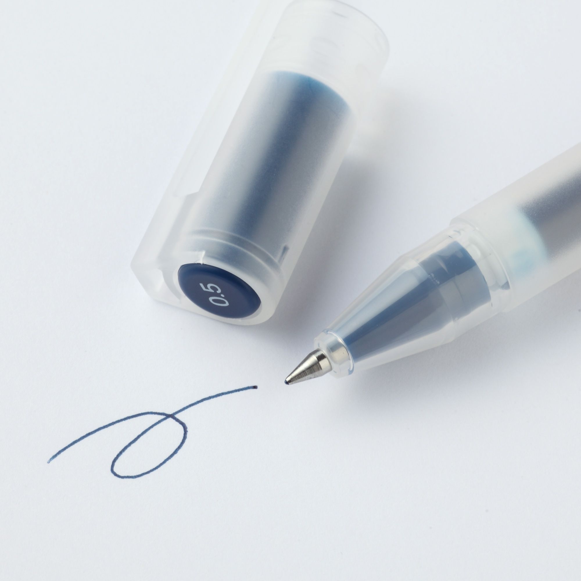 GEL INK BALLPOINT PEN CAP TYPE SET 10 0.5 BLUEBLACK
