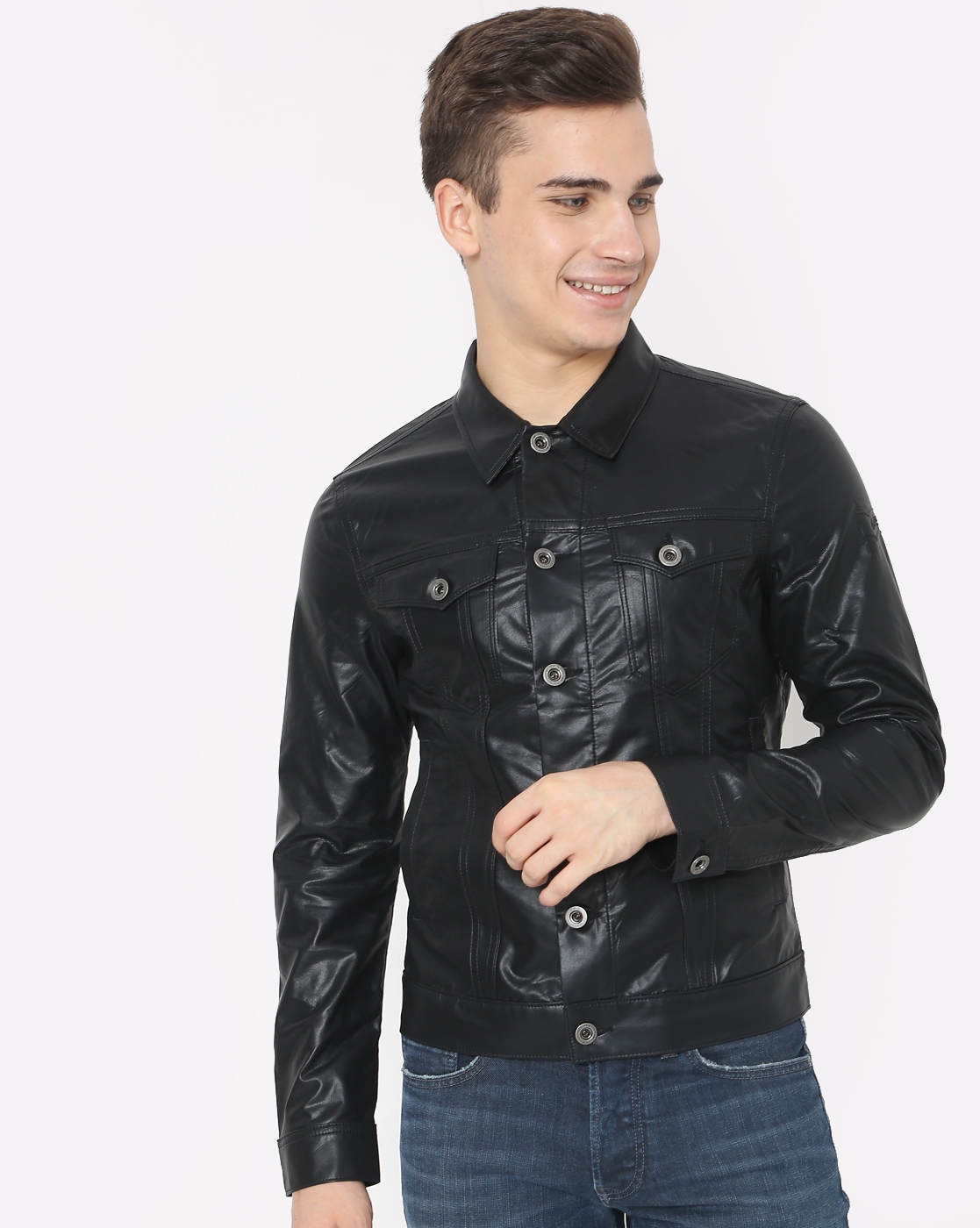 GAS | Michael Eco Button-Down Biker Jacket with Flap Pockets