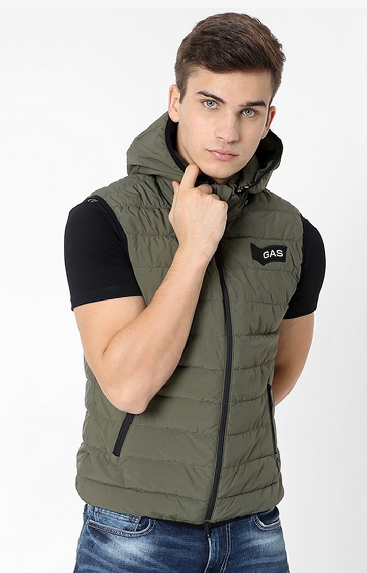 GAS | Leo Stitch Quilted Hooded Gilet