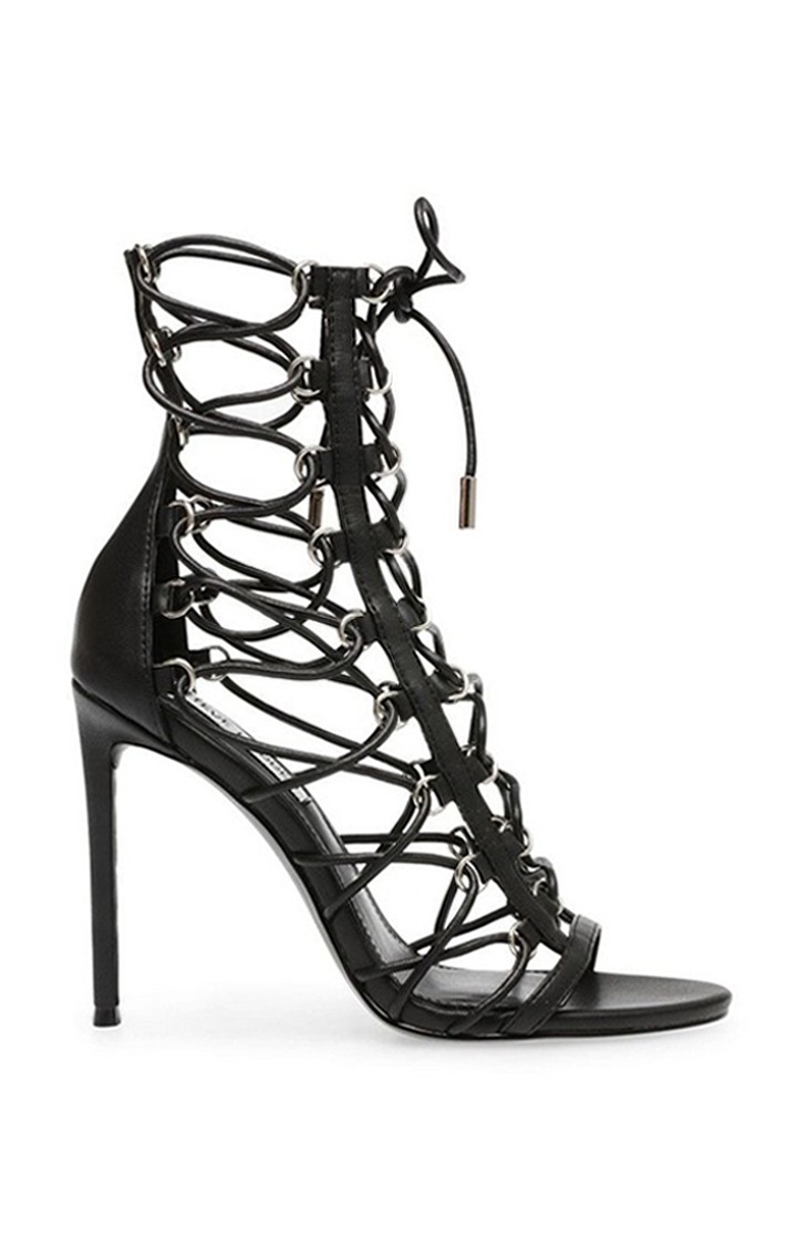 Geordie Black Heel Sandals