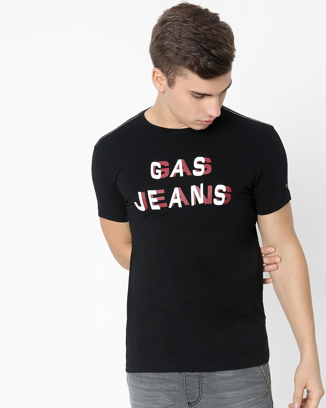 GAS | Brand Print Slim Fit Crew-Neck T-shirt 0