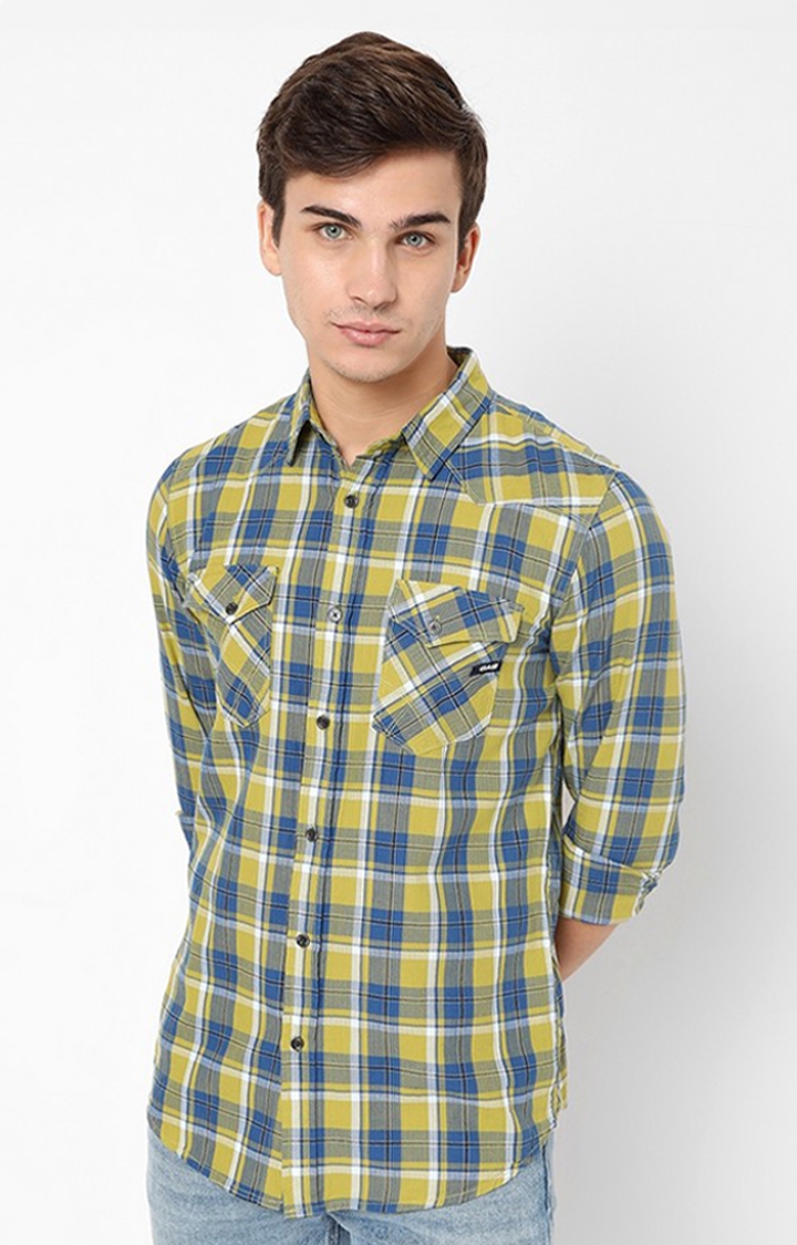 GAS | Checked Slim Fit Shirt with Flap Pockets