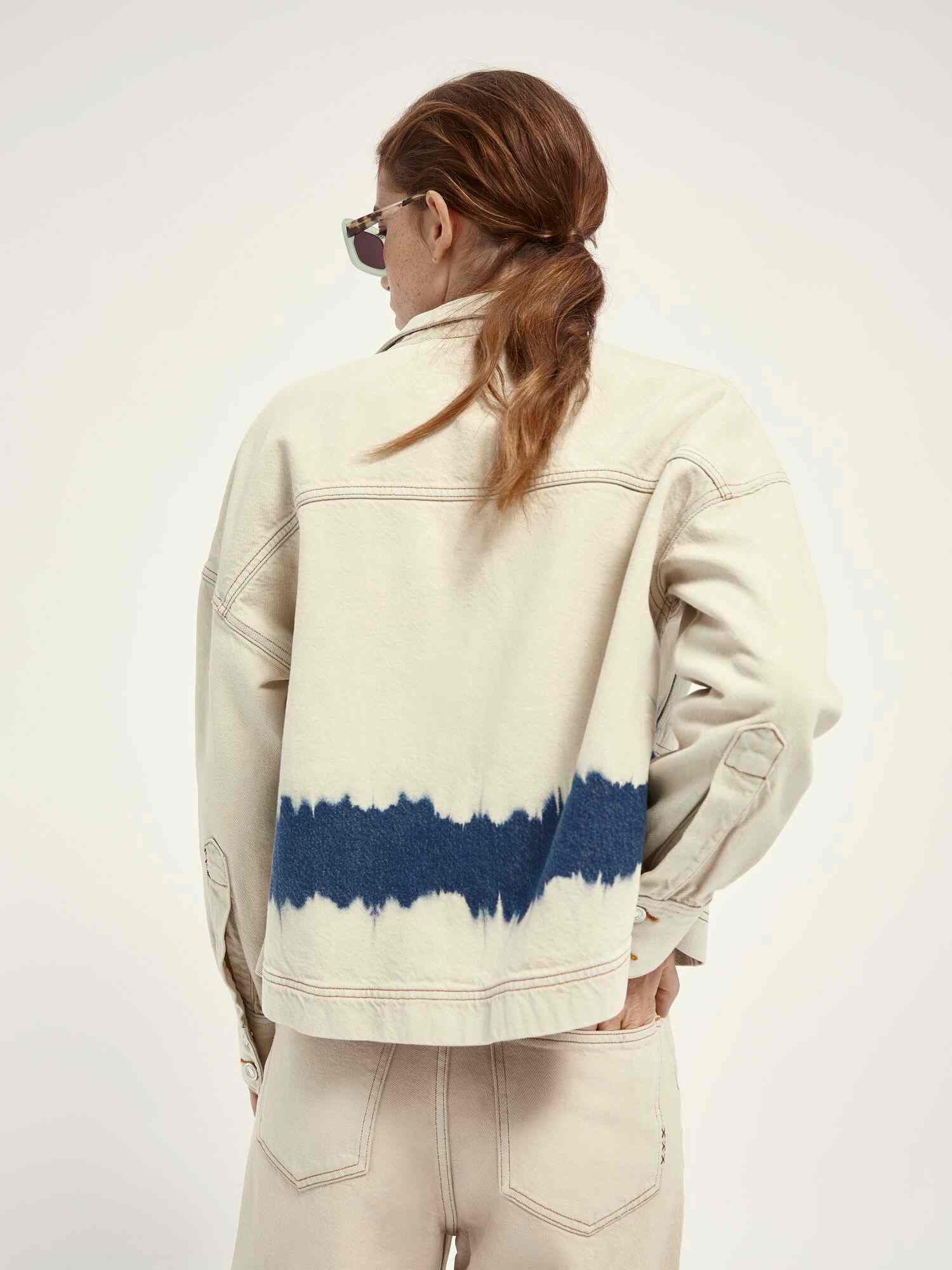 Ams Blauw shirt jacket- contains Tencel - Tie Dye Sand