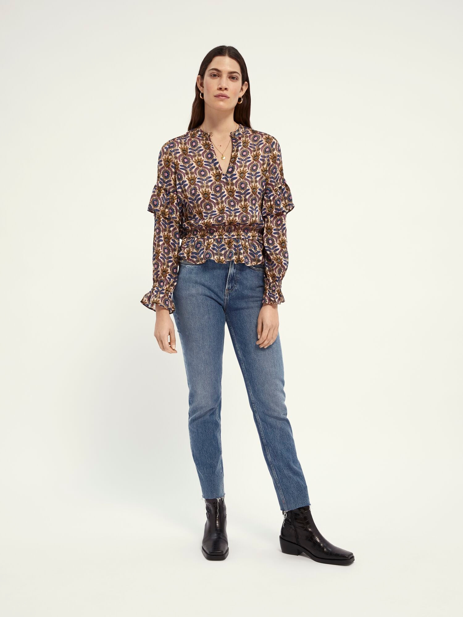 Scotch & Soda | Printed recycled Polyester top 0