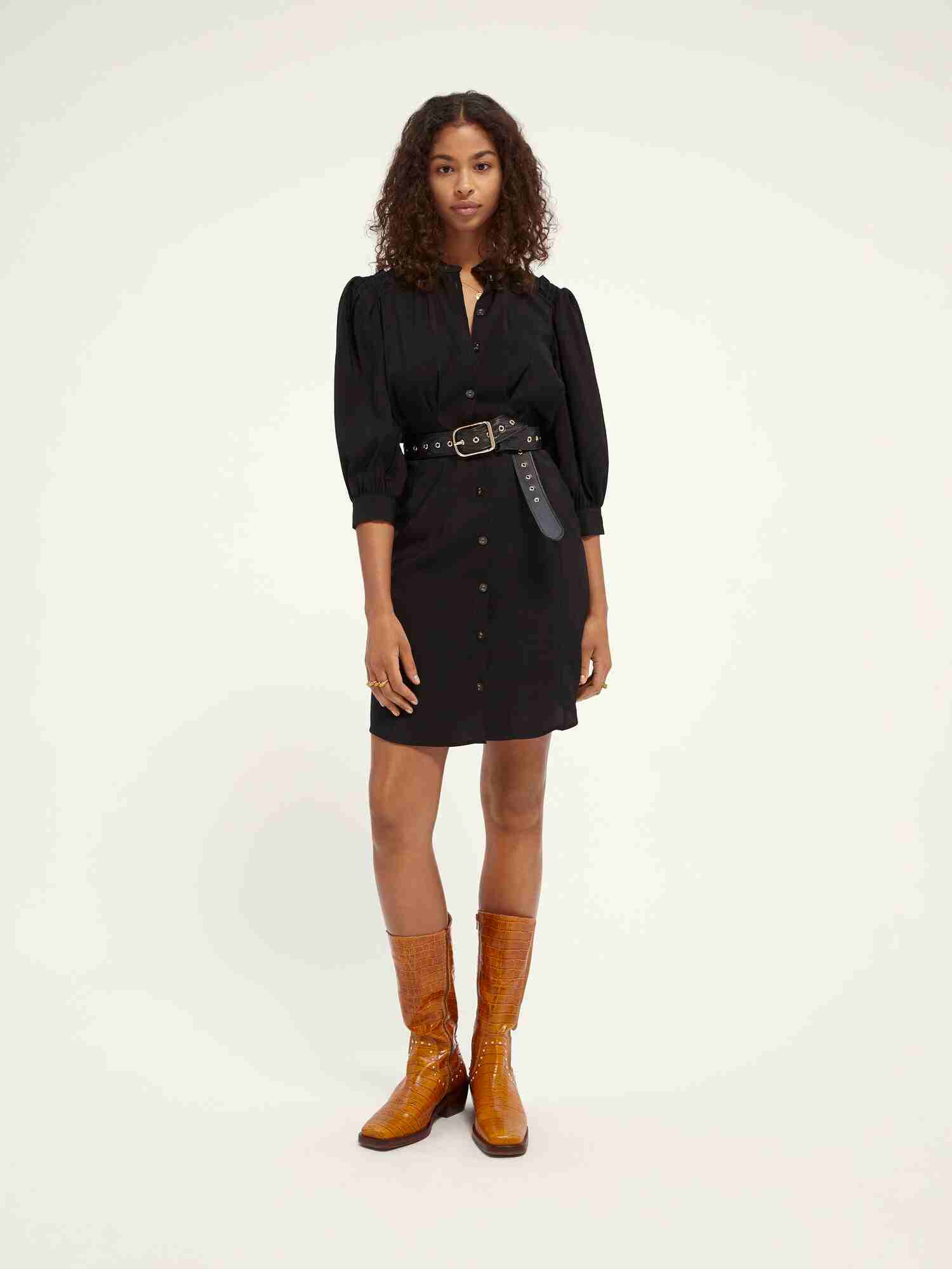 Fitted button dress shop
