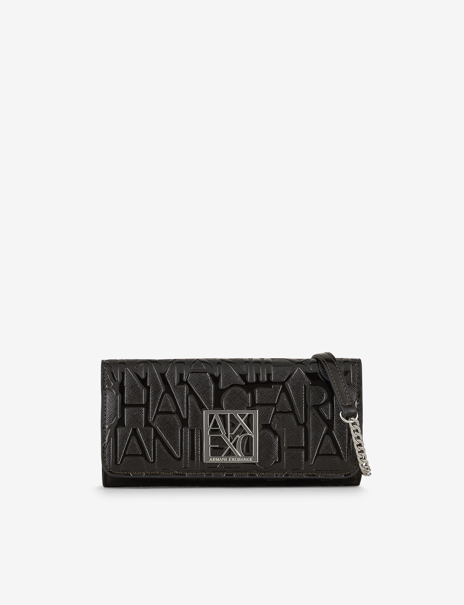 Armani Exchange Glossy Quilted Chained Wallet