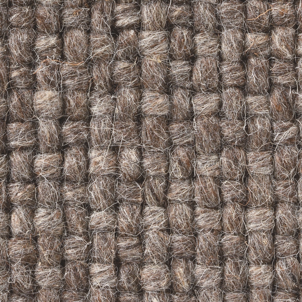 WOOL COTTON HANDWOVEN MAT BROWN