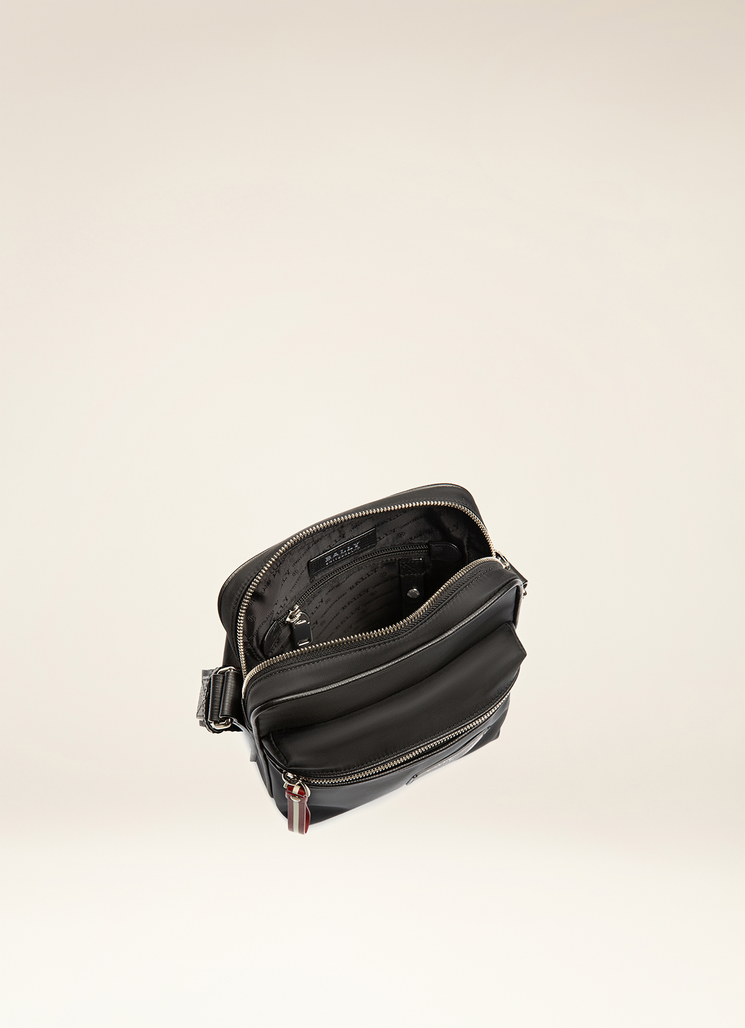 Explore Crossbody Bag In Black Leather And Nylon