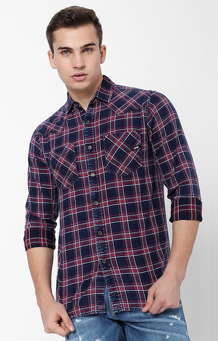 GAS | Kant Checked Slim Fit Shirt with Patch Pockets