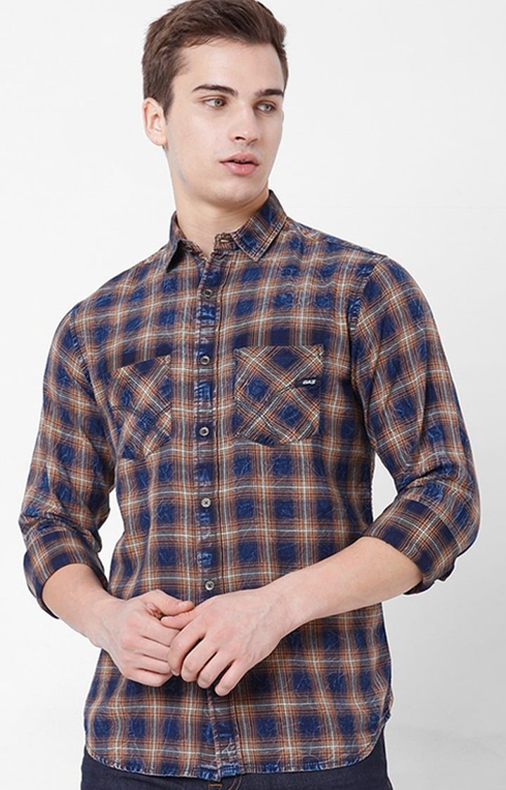 GAS | Checked Slim Fit Shirt with Patch Pocket