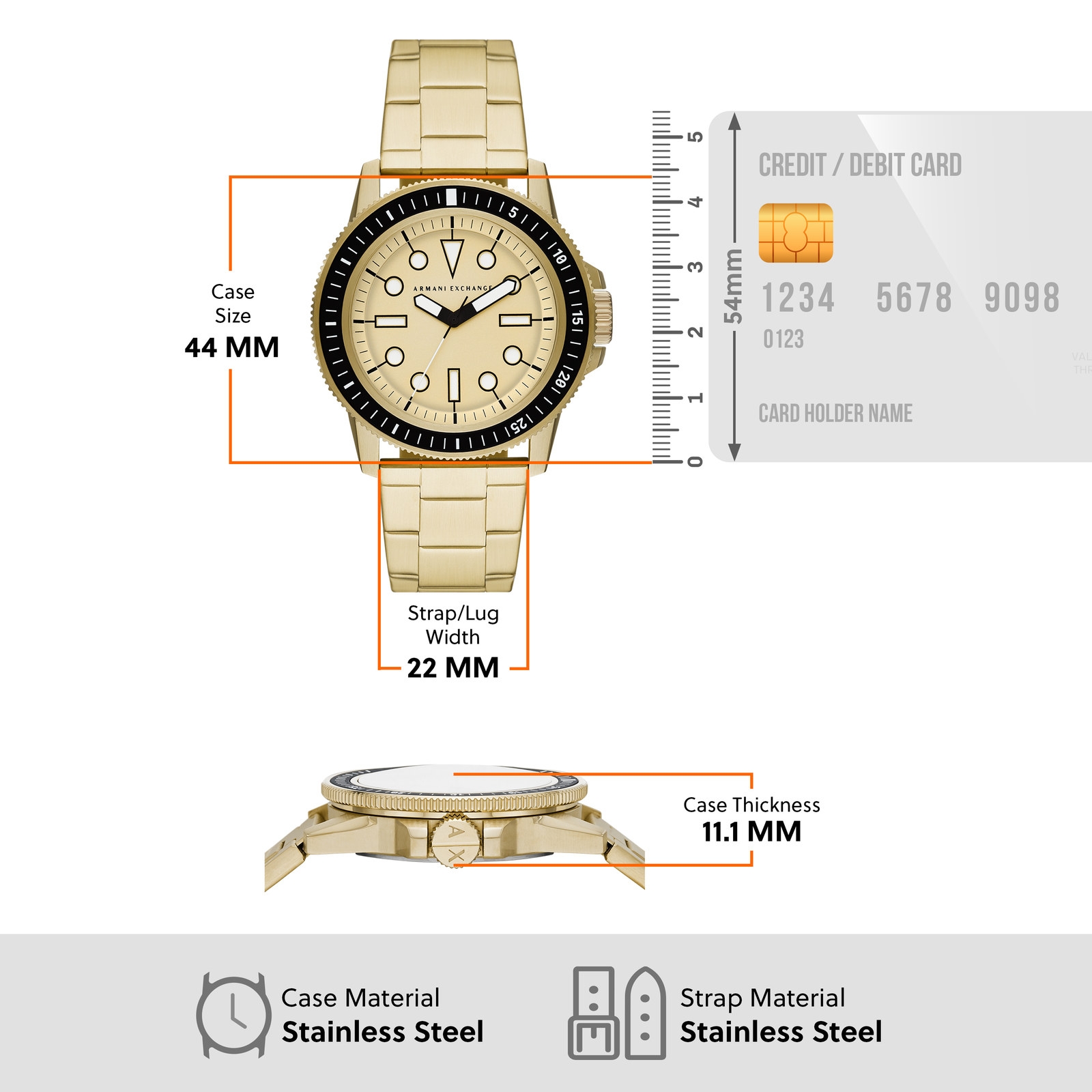 Armani Exchange Gold Watch AX1854