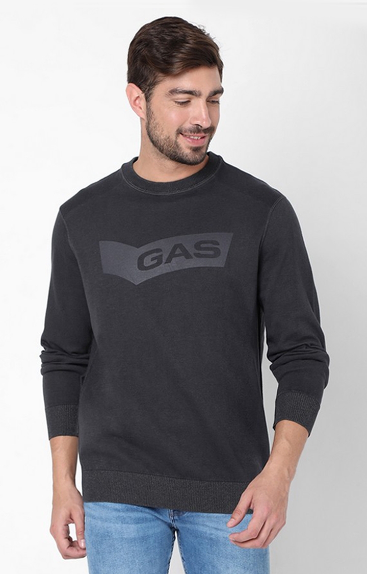 GAS | Ross Logo Print Slim Fit Pullover