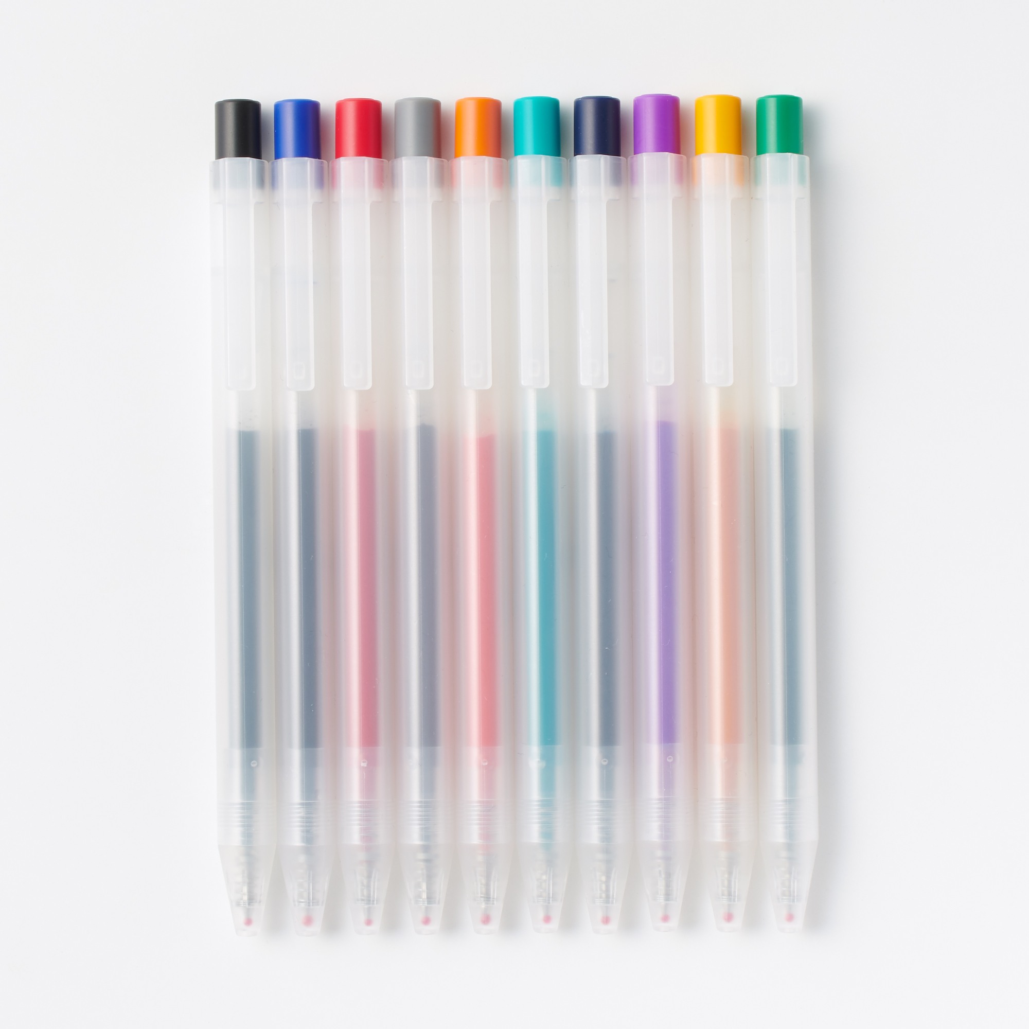 SMOOTH GEL INK BALLPOINT PEN KNOCK TYPE SET 10 0.5