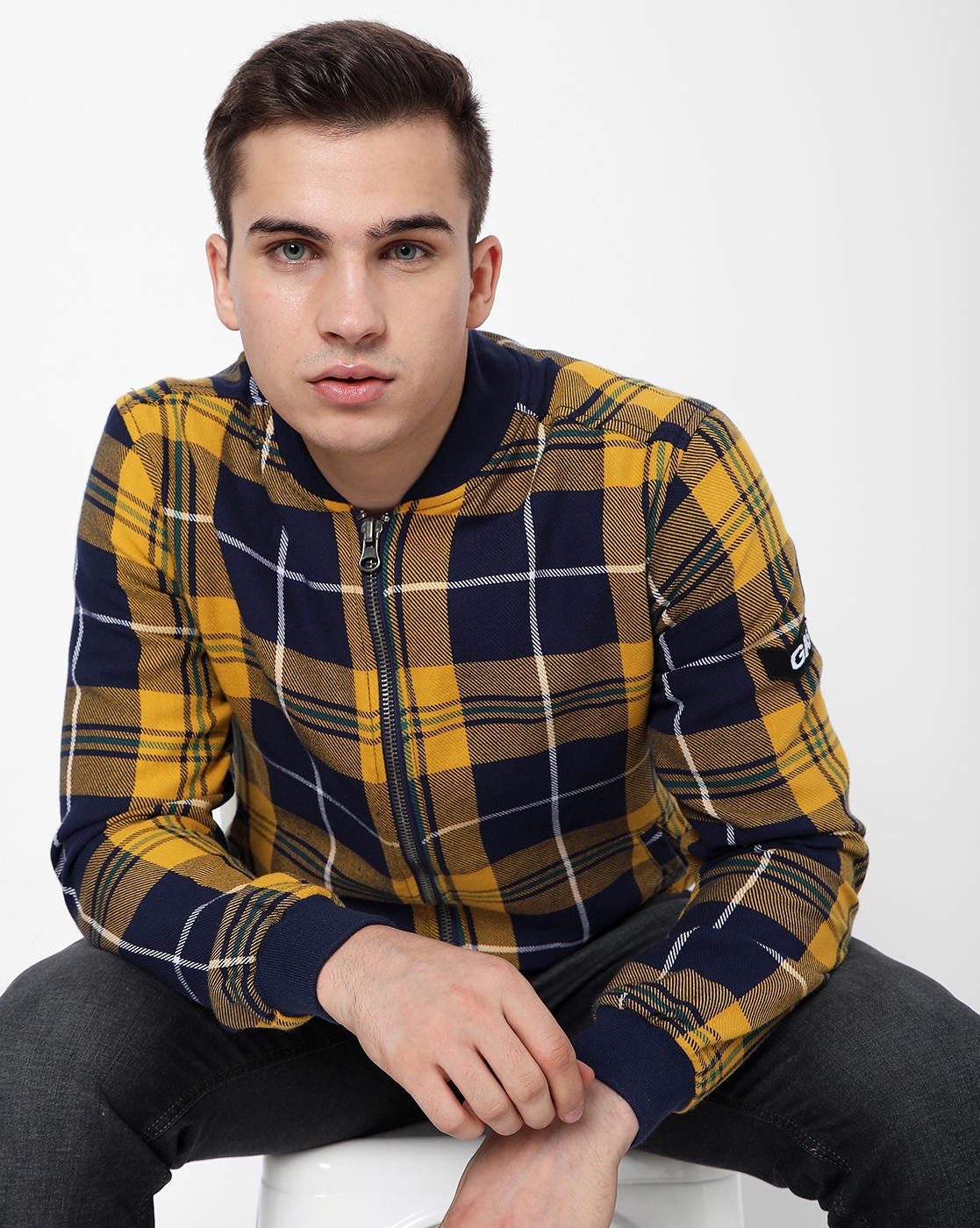GAS | Stark Checked Slim Fit Bomber Jacket 0