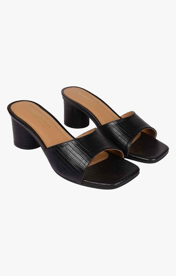 Sm-1344 Black Heel Sandals