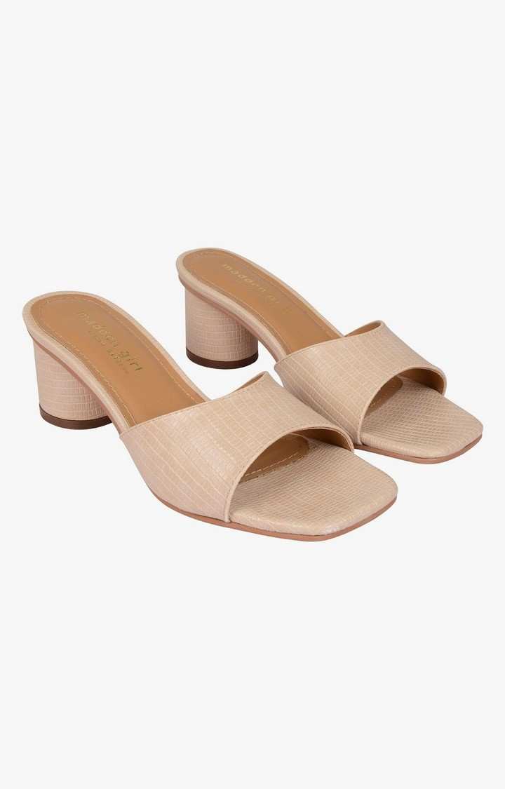 Sm-1344 Beige Heel Sandals