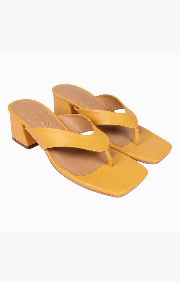 Sm-1347 Yellow Heel Sandals