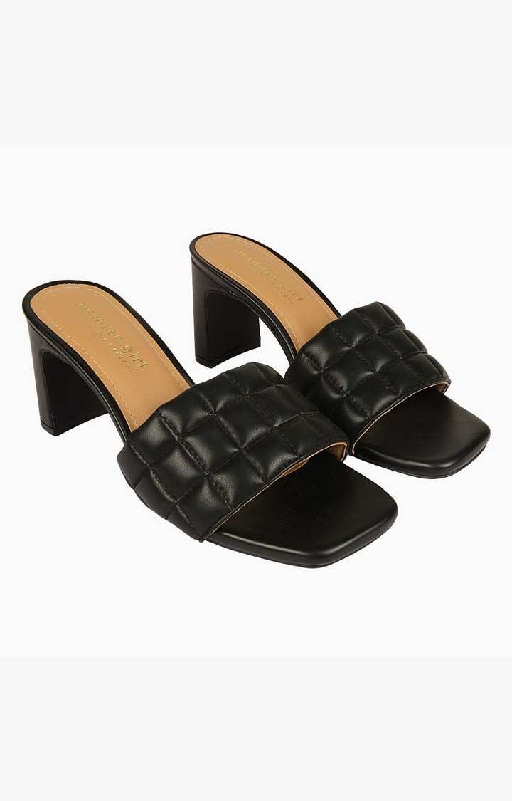 Sm-1348 Black Heel Sandals