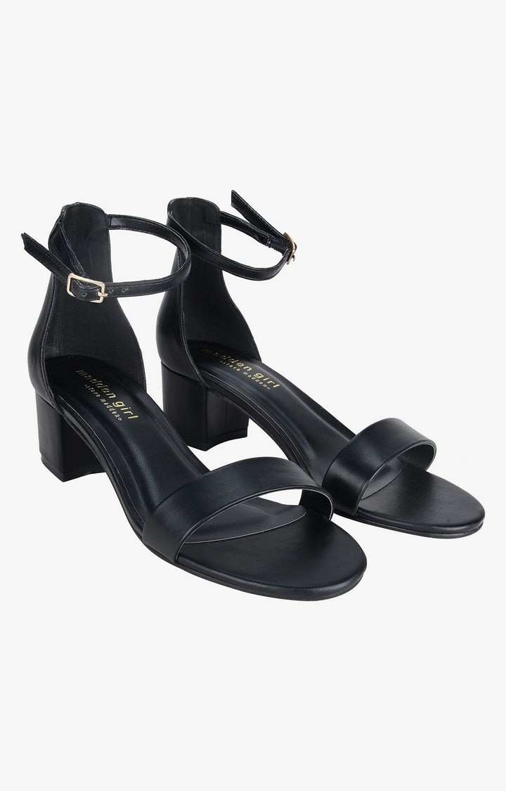 Sm-1354 Black Heel Sandals