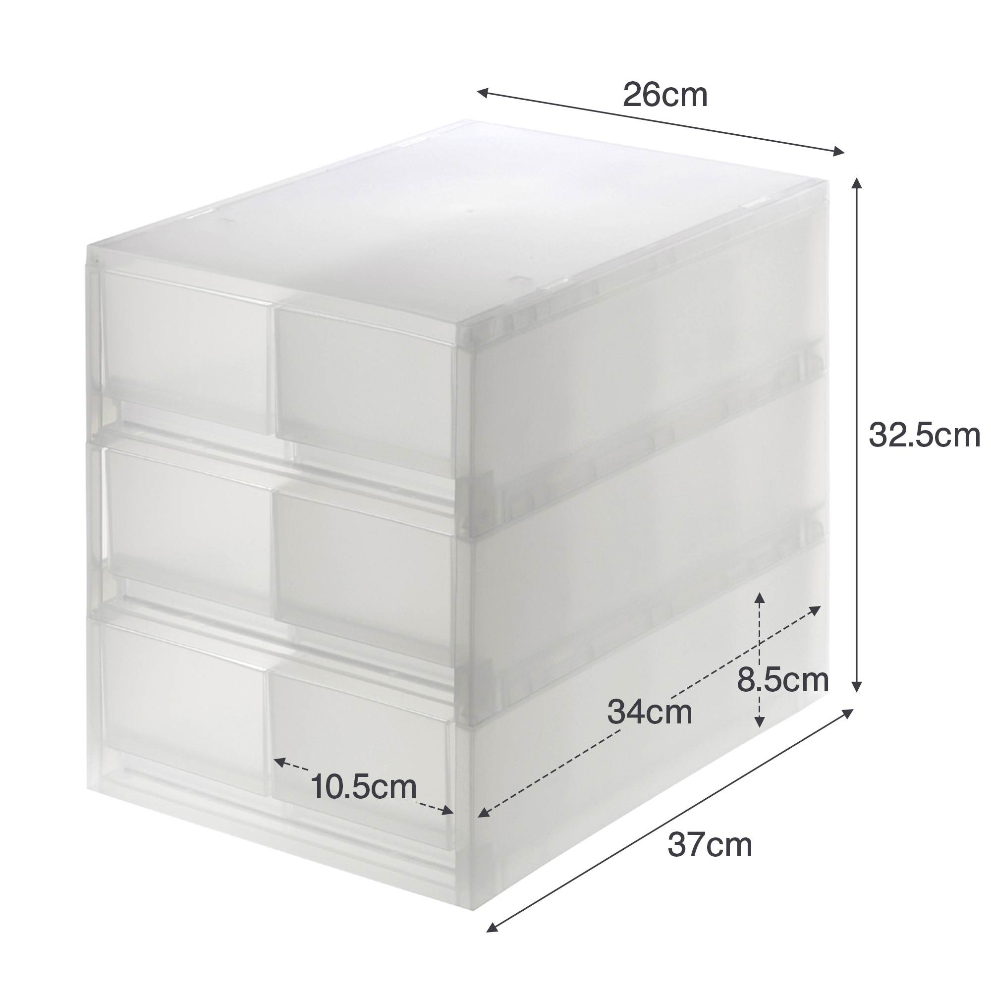 PP STORAGE CASE / SHALLOW / 6 DRAWERS