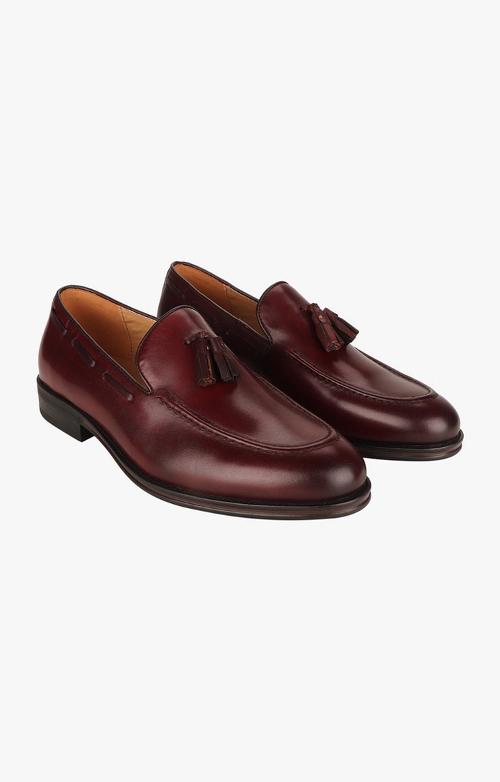 Tassleme Red Driver Loafers
