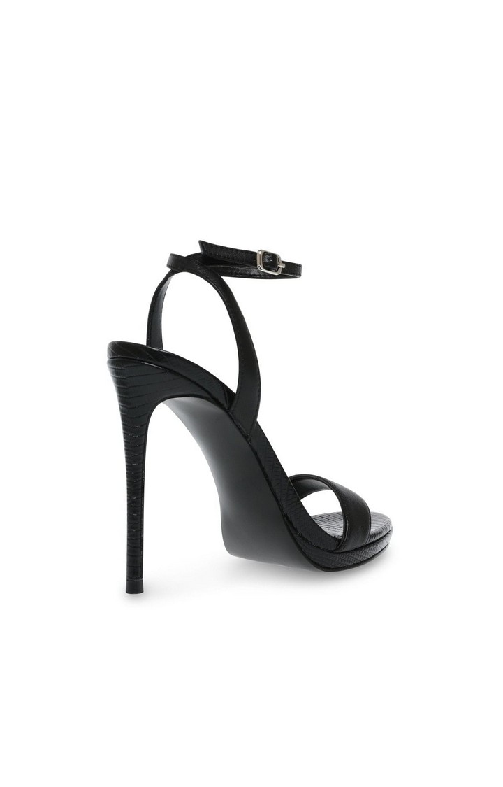 Wordly Black Heel Sandals