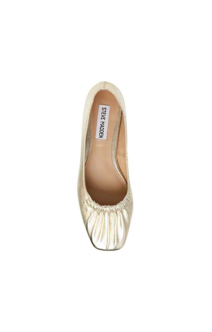 Quaint Gold Closed Flats & Ballerinas