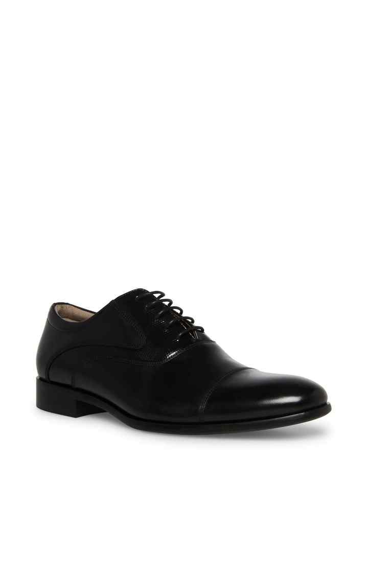Nando Black Tie-Ups & Dress Loafers