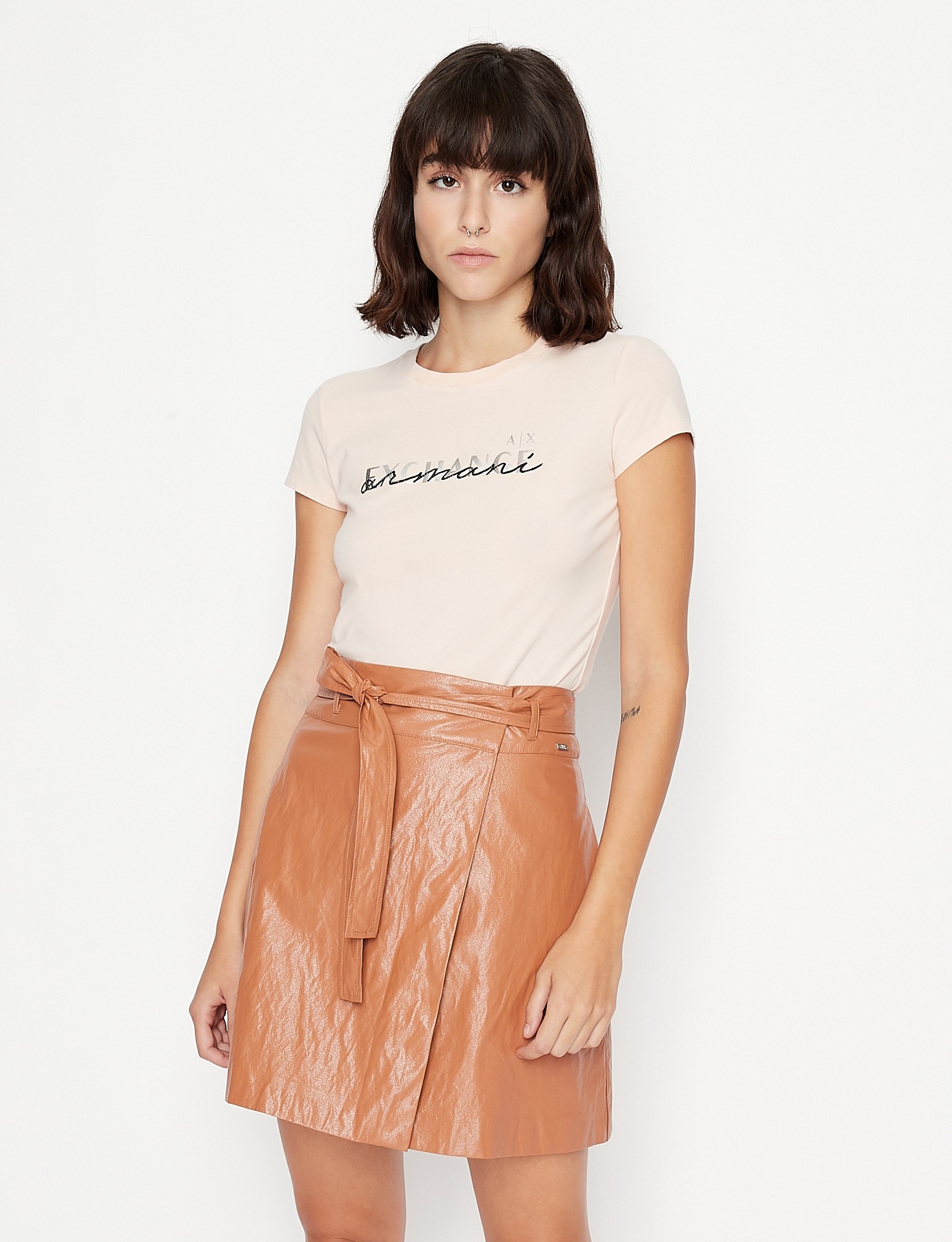 Women Orange Cotton  T-Shirt