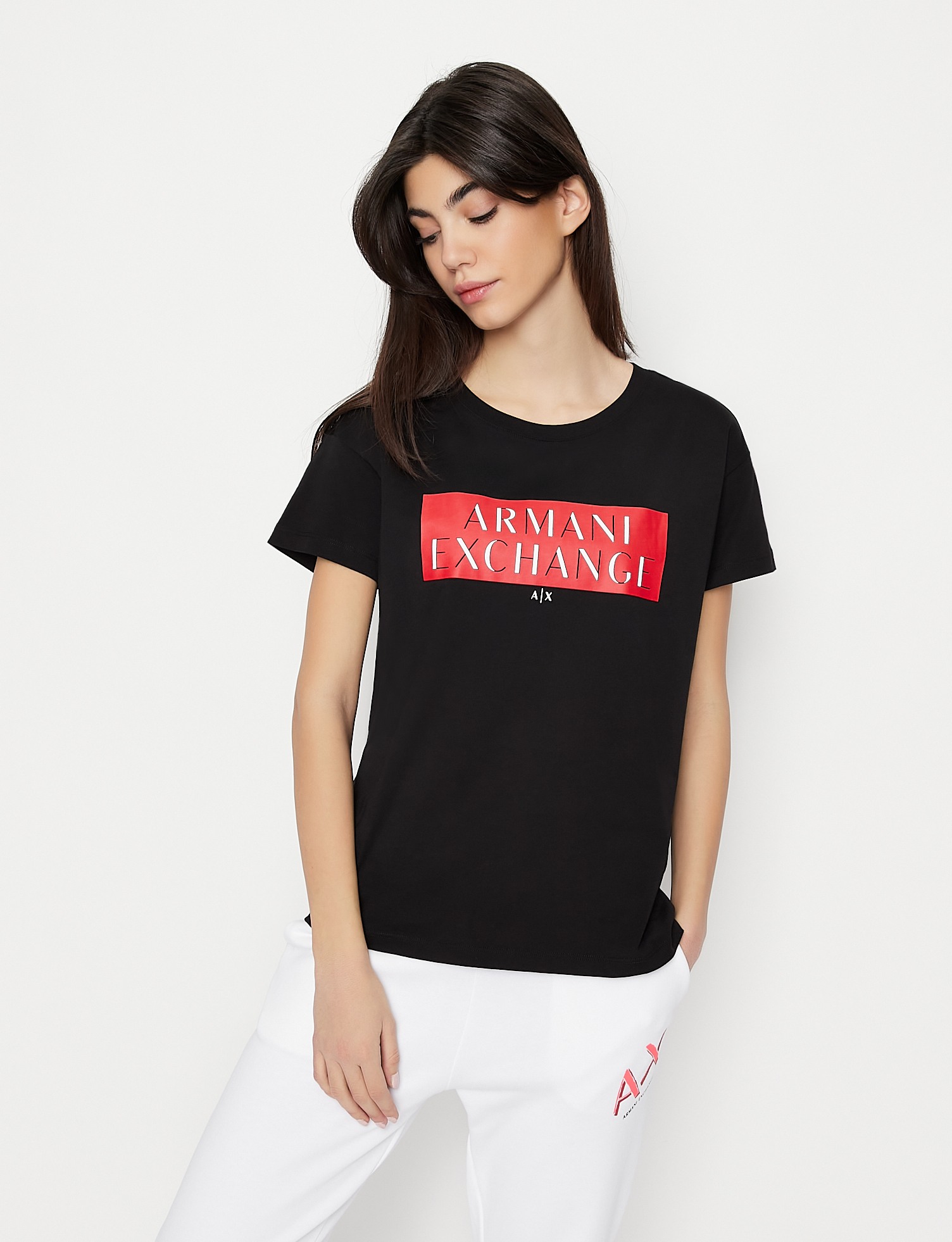Women Black Cotton  T-Shirt