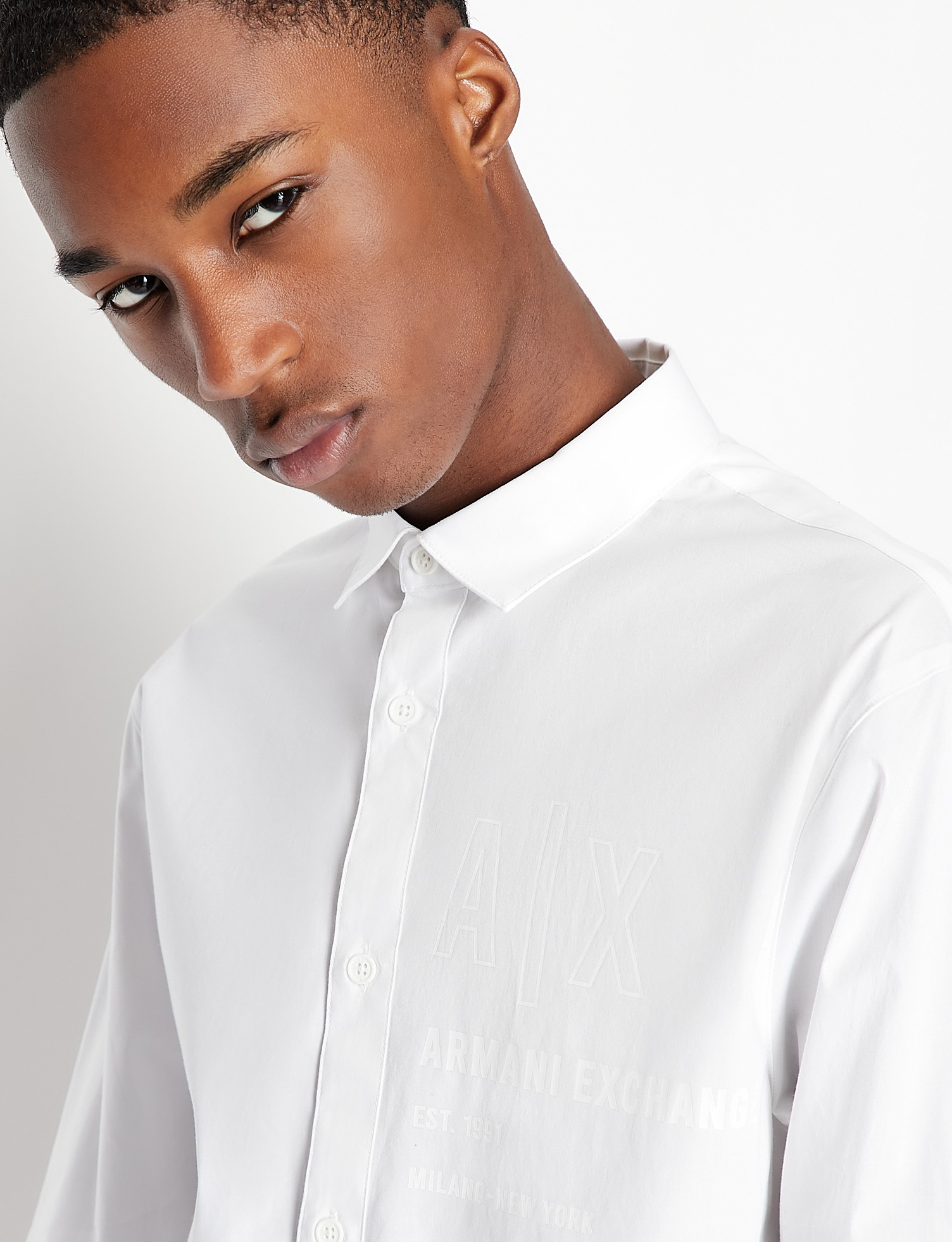 Men White Cotton  Shirt