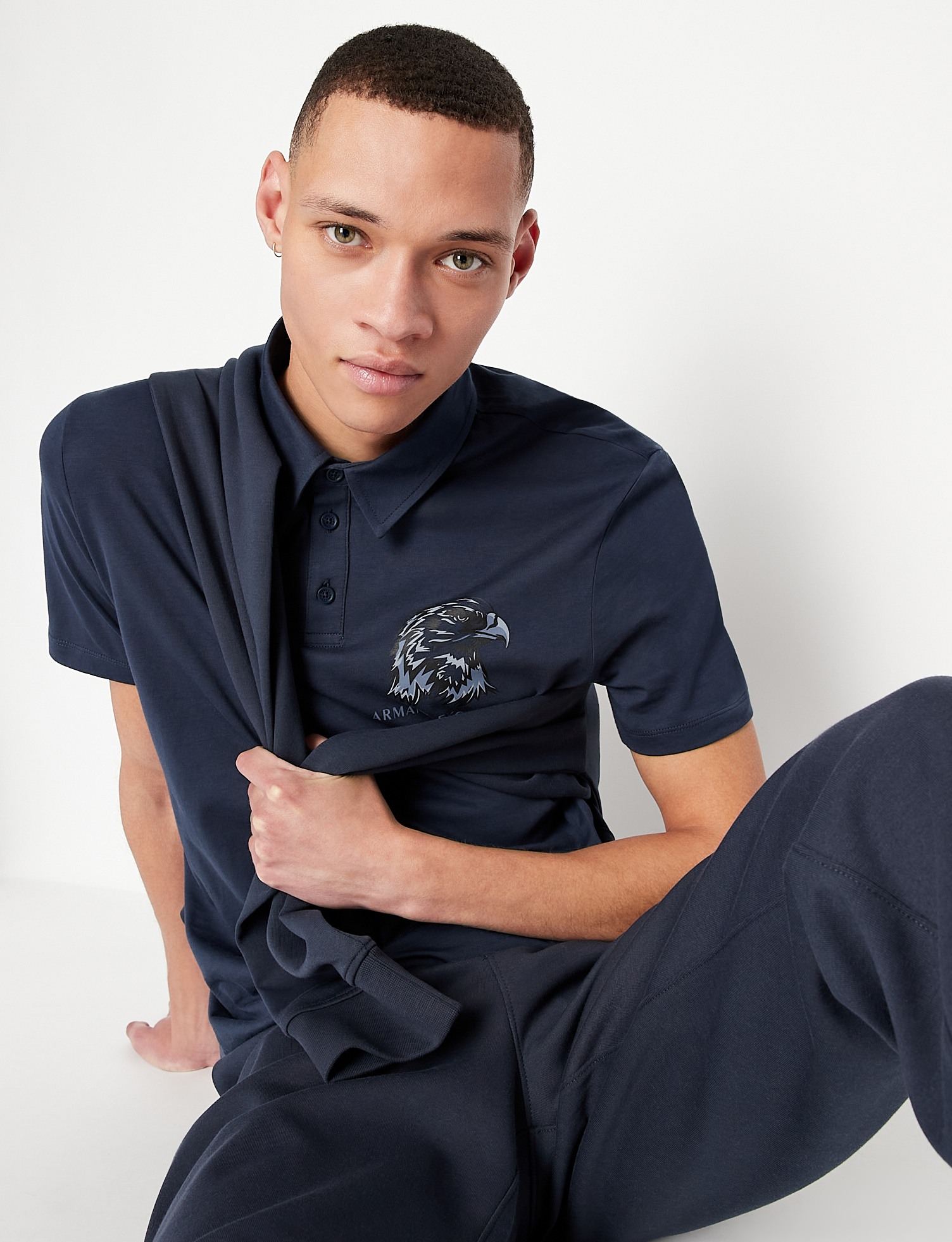 Men Blue Cotton  Polo T-Shirt