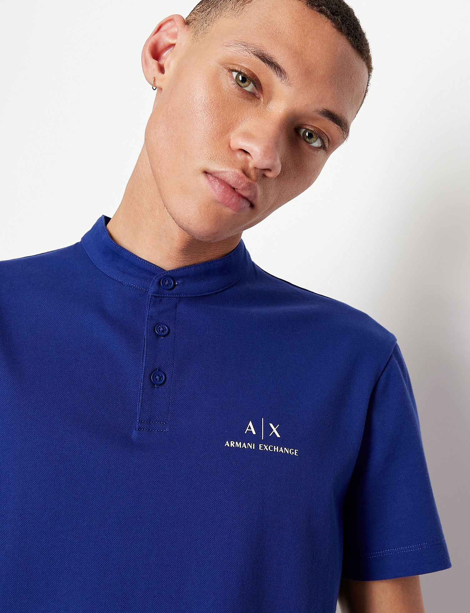 Men Blue Cotton  Polo T-Shirt