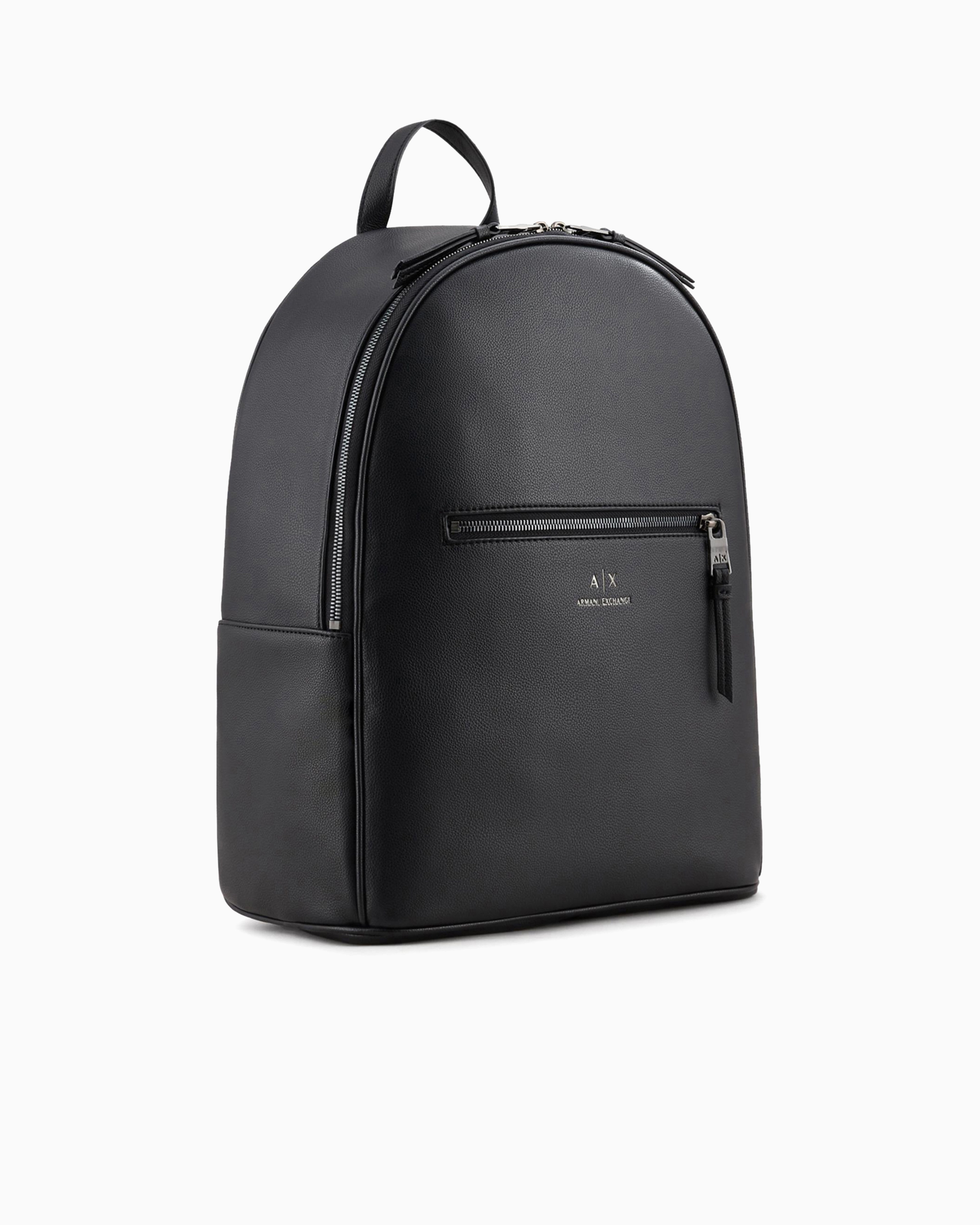 Logo Print Everyday Laptop Backpack with Zip Closure & Front