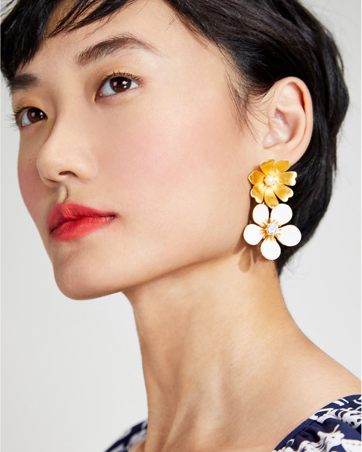 garden party double drop earrings