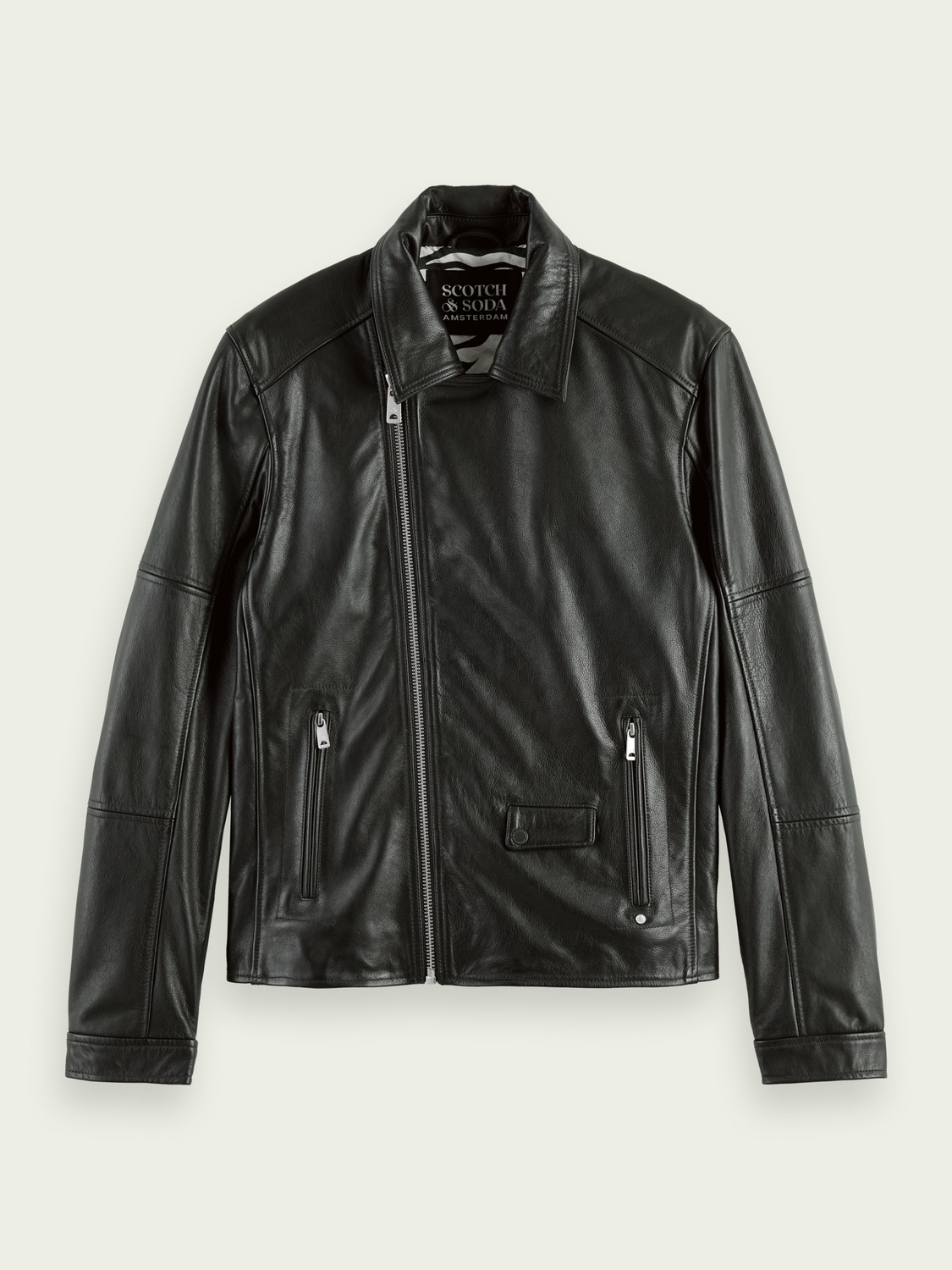 Scotch and soda leather biker jacket top