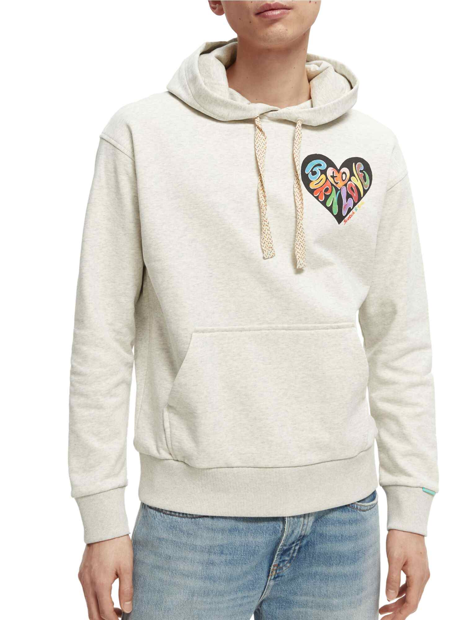 SCOTCH & SODA Born To Love Unisex Organic Cotton Hooded Sweater