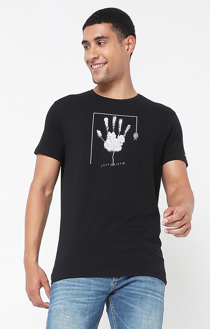 Scuba Hand Print Slim Fit Crew-Neck T-shirt
