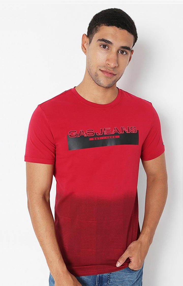 GAS | Printed Slim Fit Crew-Neck T-shirt