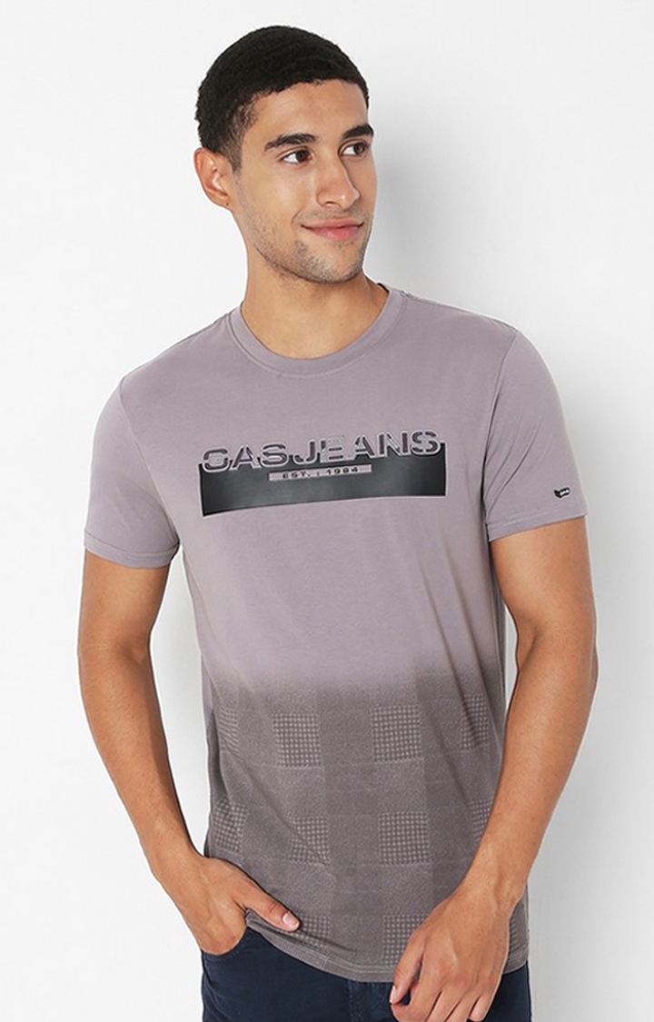 GAS | Printed Slim Fit Crew-Neck Cotton T-shirt