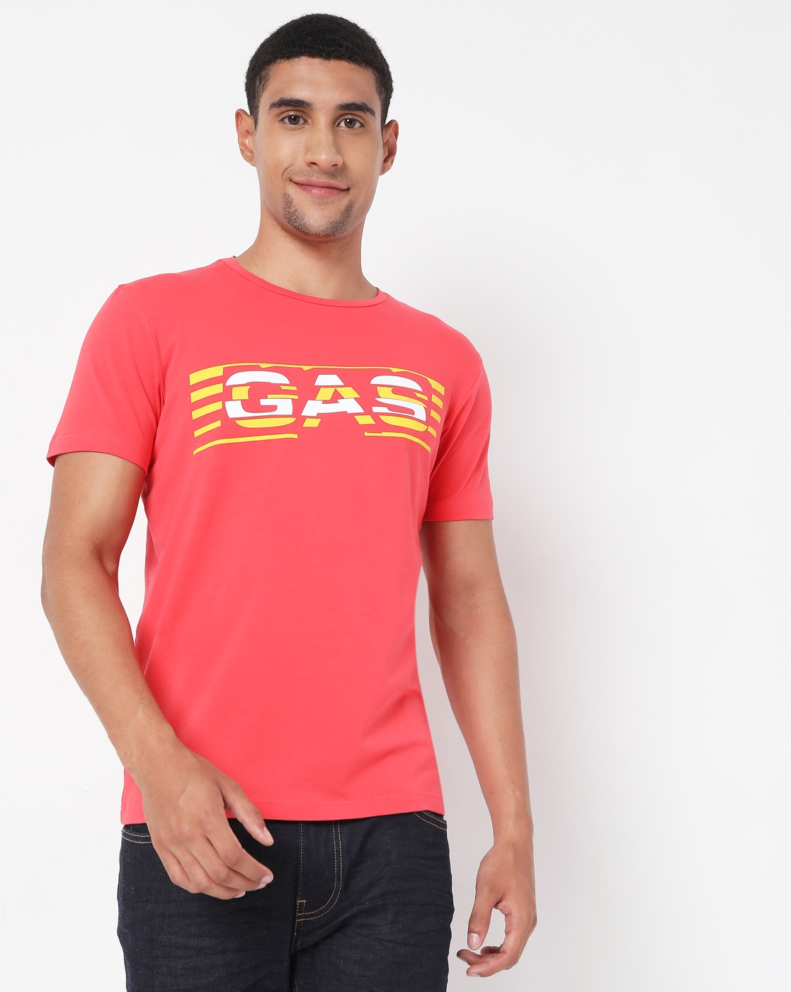 GAS | Scuba Logo Print Slim Fit Crew-Neck T-shirt