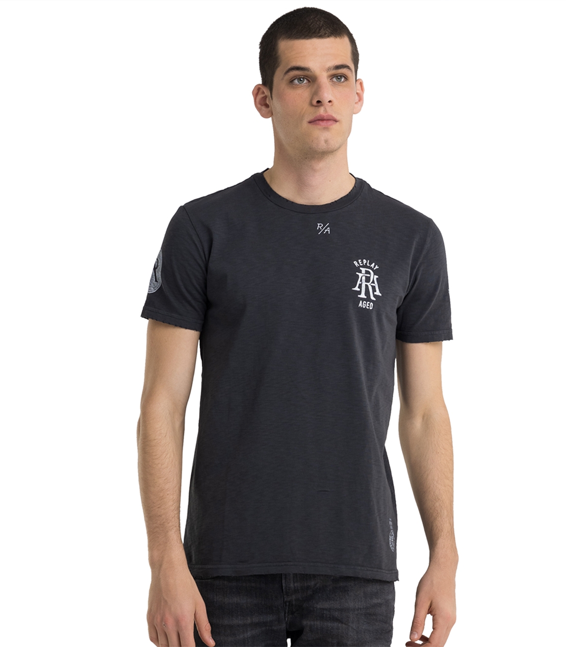 REPLAY | Black Printed T-Shirt For Men 1