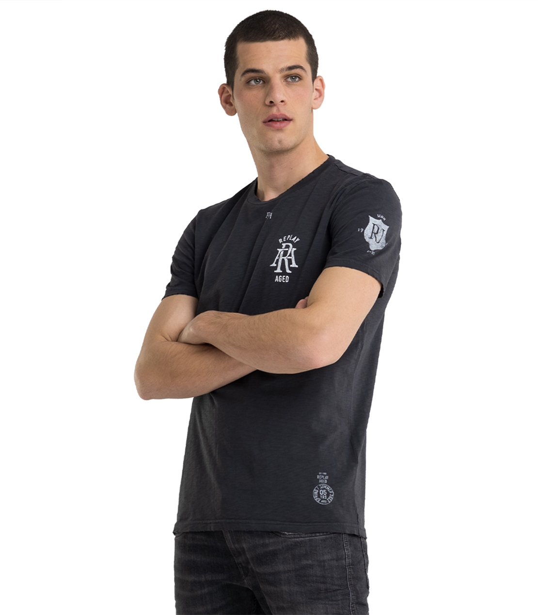 REPLAY | Black Printed T-Shirt For Men 2