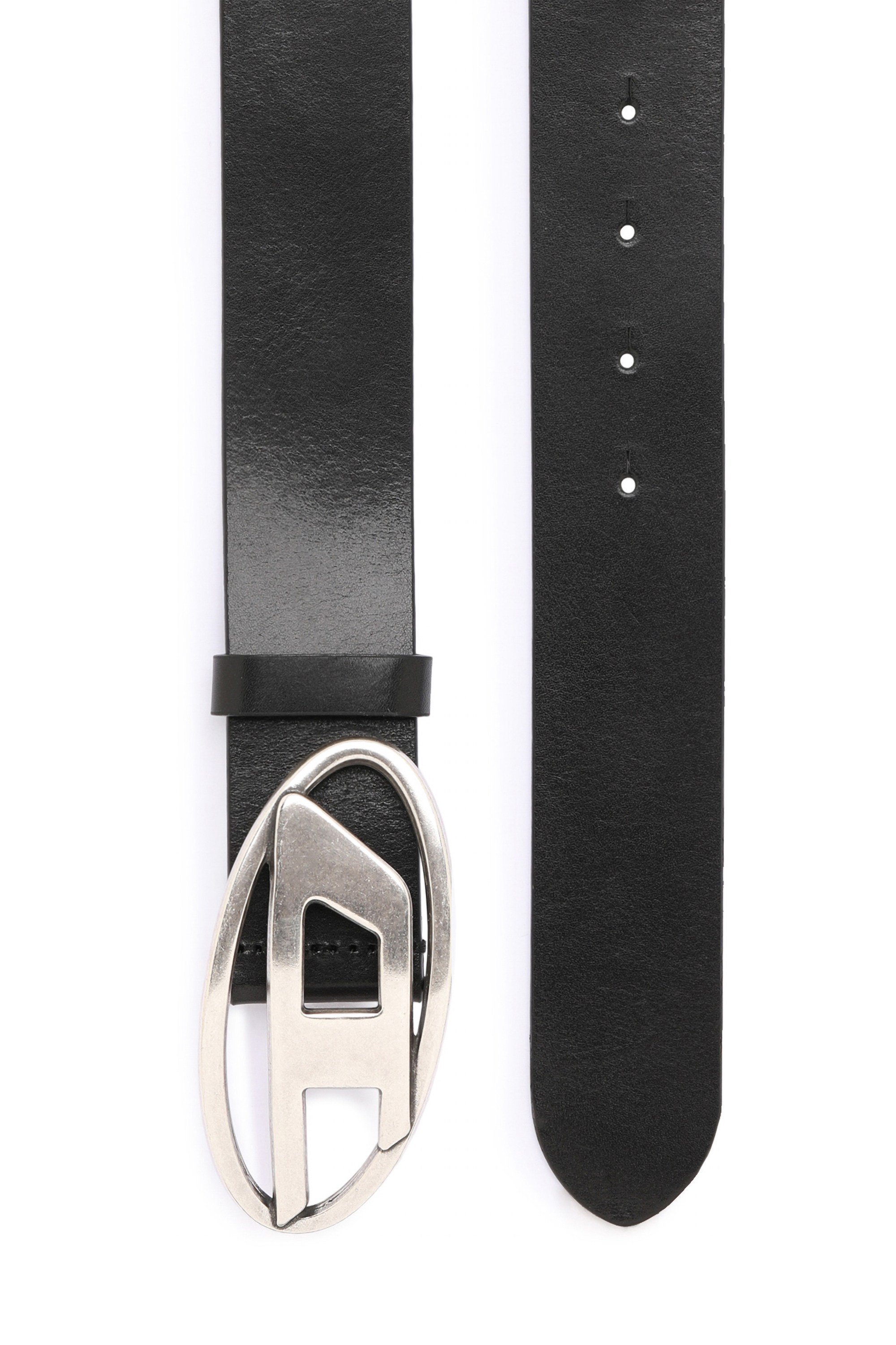 Black Leather belt with D buckle