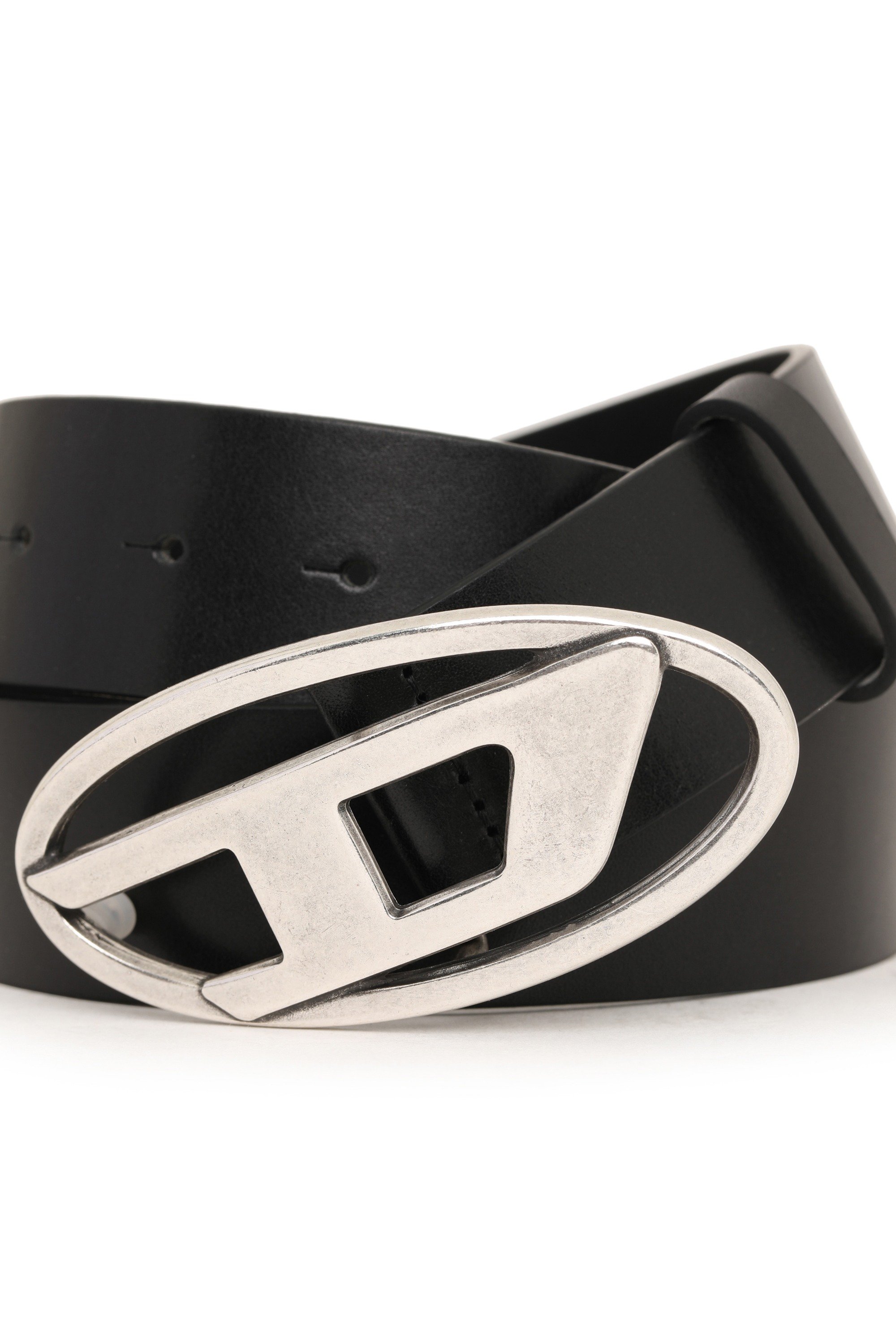 Black Leather belt with D buckle
