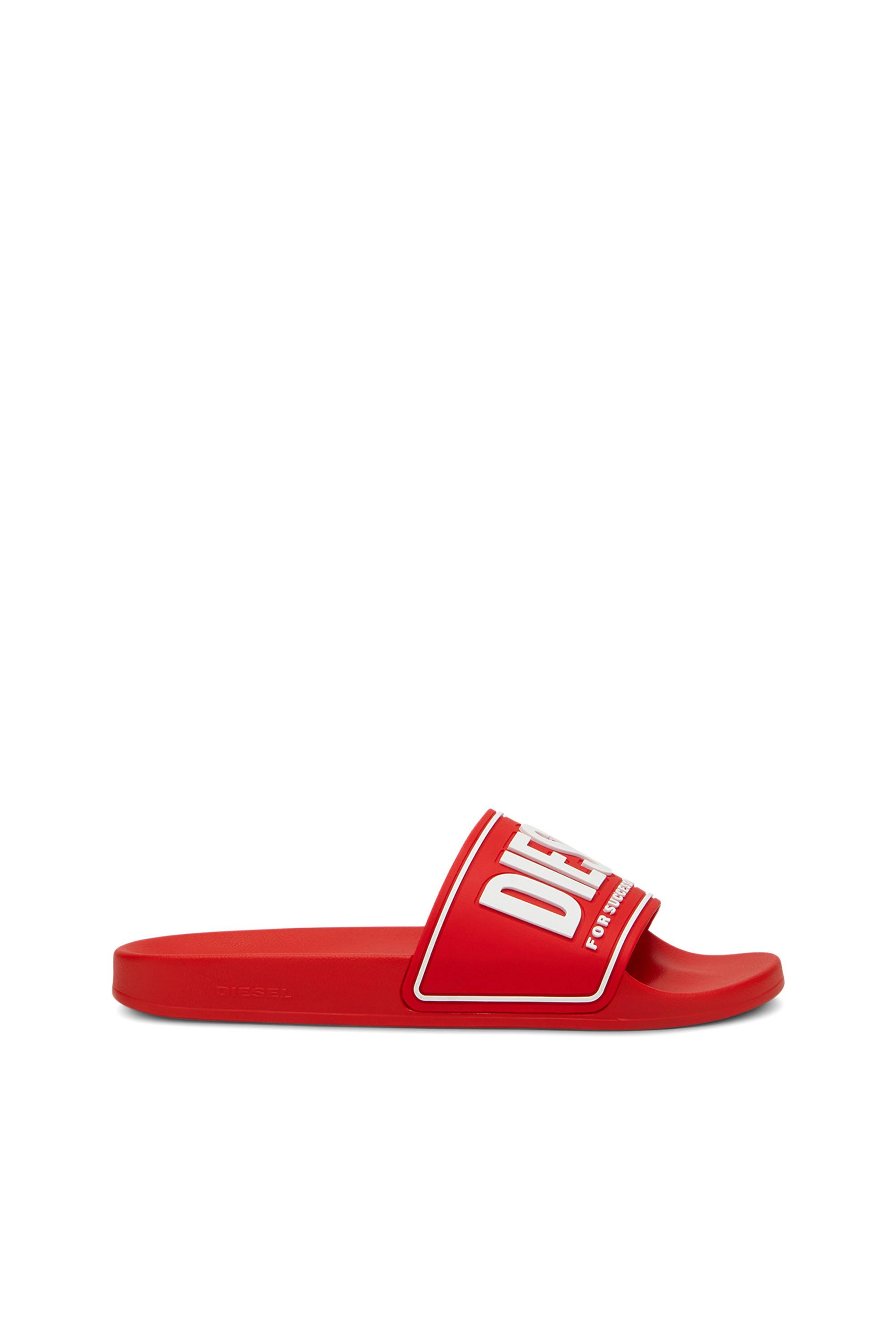 Red Sa-Mayemi-Pool slides with 3D logo