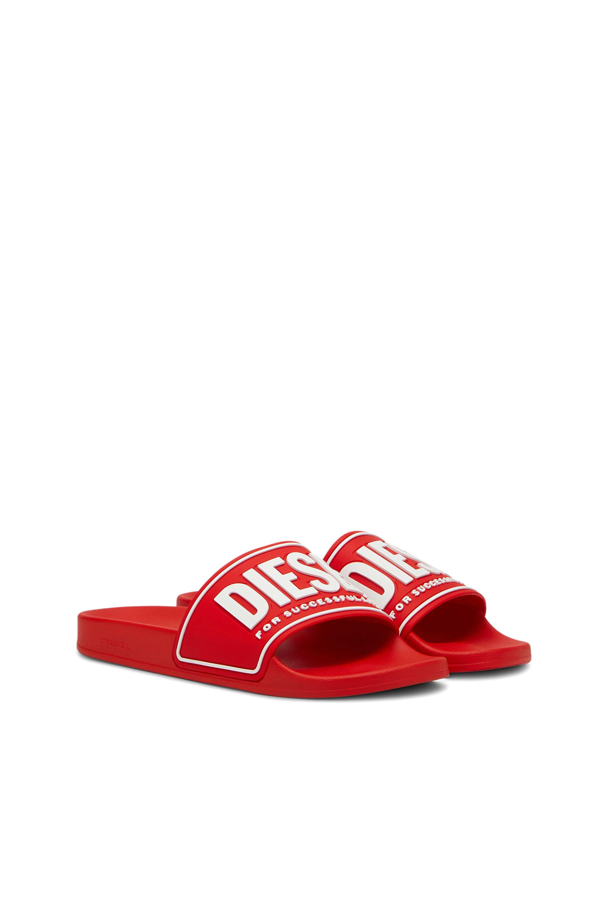 Red Sa-Mayemi-Pool slides with 3D logo
